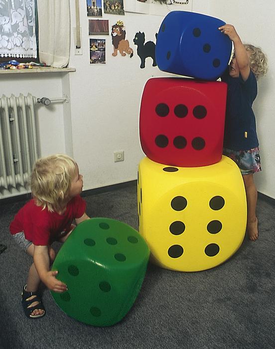 Spielwürfel VOLLEY Riesen Schaumstoff Würfel in drei Farben, 40cm,  Art.Nr.VO400-W, Würfel, Gutes aus Deutschland